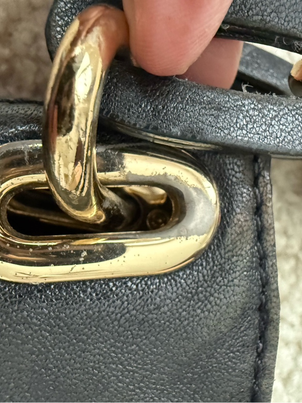 Michael Kors Black Leather Hobo with Gold Hardware - Picture 11 of 16